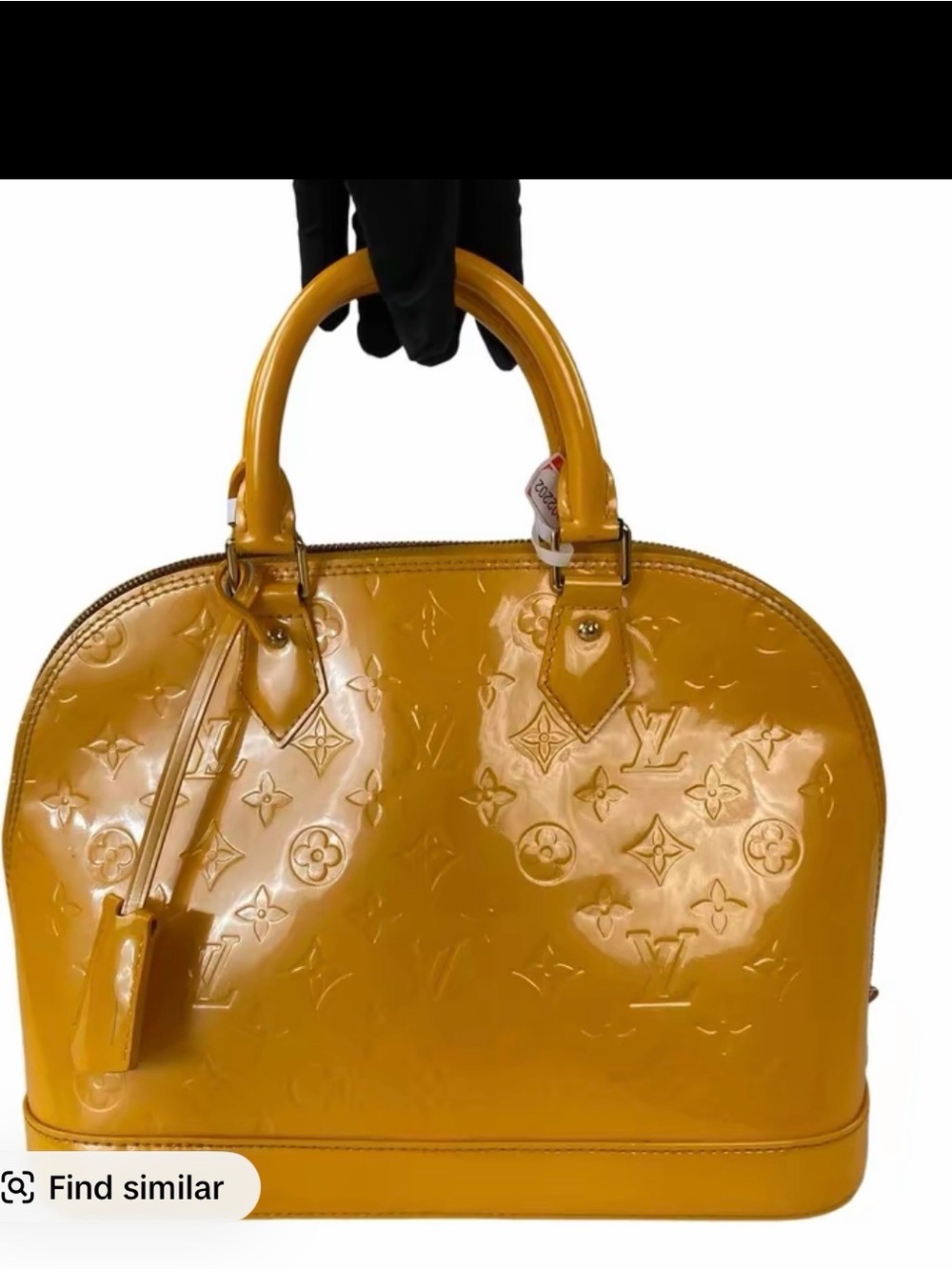 Louis Vuitton Yellow Vernis Alma Handbag